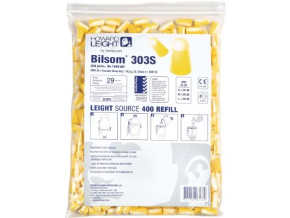 Zátky do uší Bilsom 303S EN 352-2 SNR 32 dB náplňové balenie 200 párov / balenie, veľkosť S HONEYWELL HOWARD LEIGHT (Farba EN 352-2 SNR 32 dB, Veľkosť Náplň 200 párov / balenie, veľkosť S)