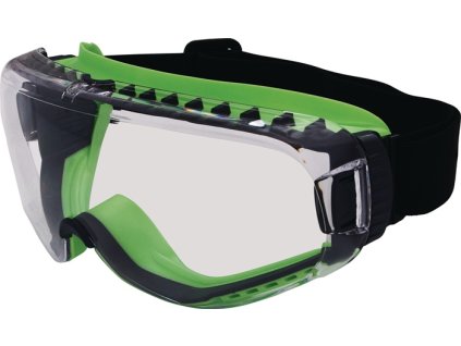Celoplošné bezpečnostné okuliare T-Spex 8114 EN 166, EN 170 rám čierny/zelený, číry polykarbonátový zorník PRO FIT (Farba EN 166, EN 170, Veľkosť Rám čierny/zelený, číre šošovky polykarbonát)