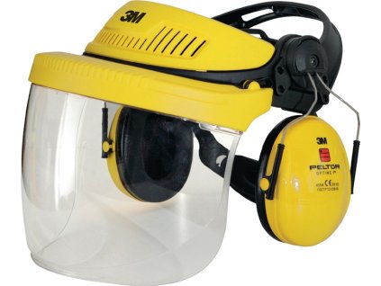 Kombinácia ochrana tváre a sluchu G5V5F1H51 Priehľadný priezor polykarbonát EN 166:2001, EN 352-1:2020 3M (Farba Priehľadný priezor, Veľkosť polykarbonát EN 166:2001, EN 352-1:2020)