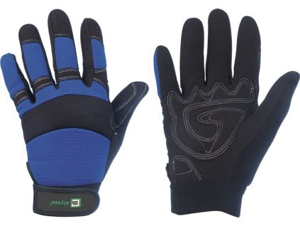 Rukavice zo syntetickej kože Master EN 388 kategória PPE II ELYSEE (Farba Veľkosť 11 čierna/modrá, Veľkosť EN 388 kategória OOP II)