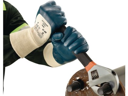 Rukavice ActivArmr Hylite 47-400 pletená podšívka s 3/4 nitrilom EN 388 PPE kategória II ANSELL (Farba Veľkosť 10 biela/modrá, Veľkosť Pletená podšívka s 3/4 nitrilom EN 388 kategória OOP II)