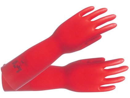 Chemické rukavice AlphaTec Sol-Vex 37-900 EN 388, EN 374, ISO 9001 kategória OOP III ANSELL (Farba Veľkosť 11 červená, Veľkosť EN 388, EN 374, ISO 9001 Kategória OOP III)