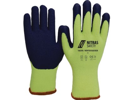 Rukavice na ochranu proti chladu Winter Blocker EN 388, EN 511 PPE kategória II NITRAS (Farba Veľkosť 10 neónová žltá/modrá, Veľkosť EN 388, EN 511 kategória OOP II)