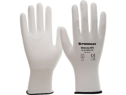 Rukavice Whitestar NPU EN 388 PPE kategória II PROMAT (Farba Veľkosť 11 (XXXL) biela, Veľkosť EN 388 kategória OOP II)