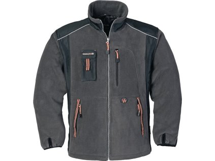 Fleecová bunda tmavosivá/čierna/oranžová TERRATREND (Farba Veľkosť XXXL, Veľkosť tmavosivá/čierna/oranžová)
