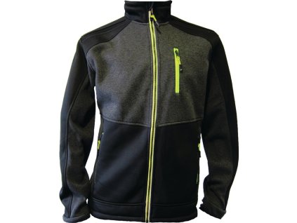 Pletená fleecová bunda tmavozelená/čierna/limetková TERRAX (Farba Veľkosť XXXL, Veľkosť tmavozelená/čierna/limetková)