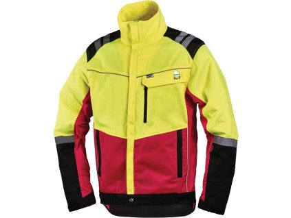 Lesnícka ochranná bunda comfort neónovo žltá/červená L+D (Farba Veľkosť XXL, Veľkosť neónovo žltá/červená)