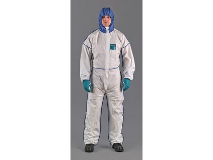 Ochranná kombinéza AlphaTec® 1800 Comfort biela/modrá PPE kategórie III ANSELL (Farba Veľkosť XXXL, Veľkosť biela/modrá Kategória OOP III)
