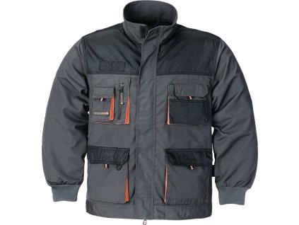 Pánska bunda tmavosivá/čierna/oranžová TERRATREND (Farba veľkosť 60, Veľkosť tmavosivá/čierna/oranžová)