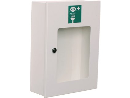 Skrinka na umývanie očí B-SAFETY (Farba Prázdny oceľový plech, biely práškový náter, Veľkosť s pohľadovým okienkom)