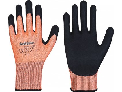 Rukavice proti porezaniu Solidstar 1683 EN 388 PPE kategória II 12 párov LEIPOLD (Farba Veľkosť 10 oranžová/čierna, Veľkosť EN 388 kategória OOP II  12 párov)