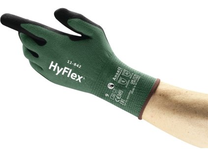Rukavice HyFlex 11-842 EN ISO 21420,EN 388, EN407 kategória OOP III ANSELL (Farba Veľkosť 10 čierna/zelená, Veľkosť EN ISO 21420,EN 388, EN407 Kategória OOP III)