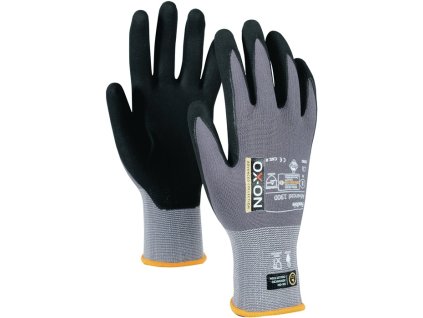 Rukavice Flexible Advanced 1900 EN 388 EN420+A1 EN407 PPE kategória II OX-ON (Farba Veľkosť 10 čierna/svetlosivá, Veľkosť EN388 EN420+A1 EN407 kategória OOP II)