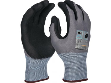 Rukavice EXTRA EN 388, EN 407 PPE kategória II PRO FIT (Farba Veľkosť 10 sivá / čierna, Veľkosť EN 388, EN 407 kategória OOP II)