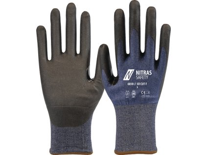 Rukavice proti porezaniu 3D CUT F EN ISO 21420, EN 388 NITRAS (Farba Veľkosť 10 námornícka modrá/čierna, Veľkosť EN ISO 21420, EN 388)