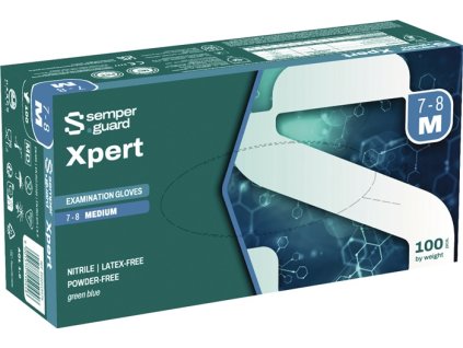 Jednorazové rukavice SEMPERGUARD XPERT Nitril EN 420, EN 374, EN 455, EN 421 Kat. III SEMPERMED (Farba Veľkosť 9-10 modrá, Veľkosť Nitril EN 420, EN 374, EN 455, EN 421 Kat. III 90 kusov / krabica)
