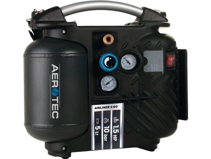 Kompresor Aerotec Airliner 5 GO 200 l/min 10 bar 1,1 kW 230 V50 Hz 5 l AEROTEC (Farba 200 l/min 10 bar, Veľkosť 1,1 kW 230 V50 Hz 5 l)