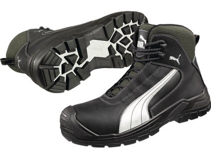 Bezpečnostná obuv Cascades Mid S3 CI HI HRO SRC 20345:2011 plná hovädzia koža PUMA (Farba Veľkosť 48 W. 11 čierna/biela, Veľkosť S3 CI HI HRO SRC 20345:2011 Celá hovädzia koža)