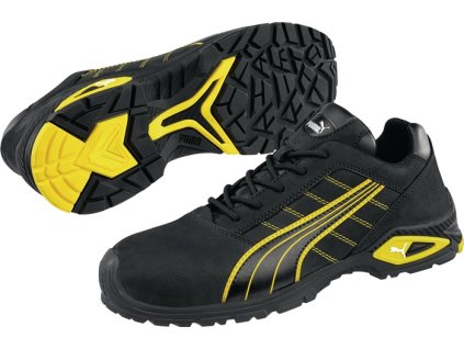 Bezpečnostná obuv Amsterdam Low S3L FO SR 20345:2022 Nubuková koža PUMA (Farba Veľkosť 47 W. 11 black/yellow, Veľkosť S3L FO SR 20345:2022 Nubuková koža)