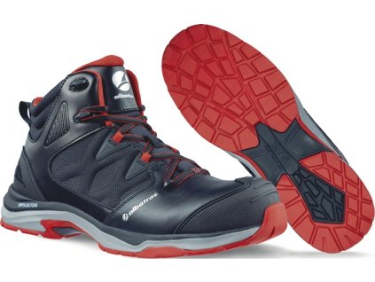 Bezpečnostná obuv ULTRATRAIL BLACK MID S3 ESD HRO SRC 20345:2022 hladká koža ALBATROS (Farba Veľkosť 46 W. 11 čierna/červená, Veľkosť S3 ESD HRO SRC 20345:2022 hladká koža)