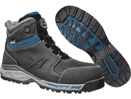 Bezpečnostná obuv TOFANE BLACK QL CTX MID S3 WR ESD HRO SRC EN ISO 20345 premastená celokožená hovädzia koža ALBATROS (Farba Veľkosť 46 W. 11 čierna/modrá, Veľkosť S3 WR ESD HRO SRC EN ISO 20345 premasťovaná hovädzia koža)