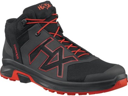 Príležitostná obuv CONNEXIS Go GTX mid mikrovlákno/textil GORE-TEX, nepremokavá HAIX (Farba Veľkosť 9,5 (44) čierna/červená, Veľkosť mikrovlákno/textil GORE-TEX, nepremokavý)