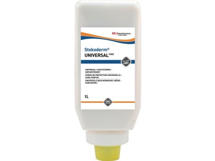Ochranný krém na pokožku Stokoderm Universal PURE 1 l mierne mastný, bez vône mäkká fľaša SC JOHNSON PROFESSIONAL (Farba 1 l, Veľkosť mierne mastný, bez vône  Mäkká fľaša)