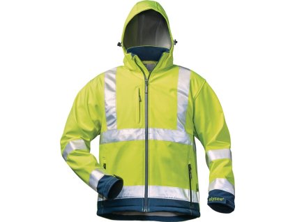 Vysoko viditeľná softshellová bunda LIAM fluorescenčná žltá/navy ELYSEE (Farba Veľkosť XXL, Veľkosť fluorescenčná žltá/navy)