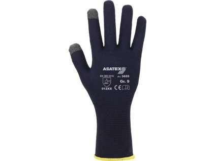 Rukavice z jemného úpletu pre smartfóny a dotykové obrazovky EN 388 kategória OOP II ASATEX (Farba Veľkosť 9 tmavomodrá, Veľkosť EN 388 kategória OOP II)