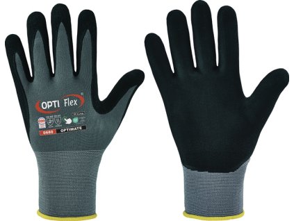 Rukavice OPTIMATE EN 420, EN 388 PPE kategória II OPTIFLEX (Farba Veľkosť 12 sivá/čierna, Veľkosť EN 420, EN 388 kategória OOP II)