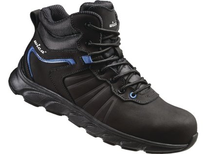 Bezpečnostná obuv Mathi S3 SRC EN ISO 20345 Nubuková koža WICA (Farba Veľkosť 46 W. 10,5 čierna/modrá, Veľkosť S3 SRC EN ISO 20345 Nubuková koža)