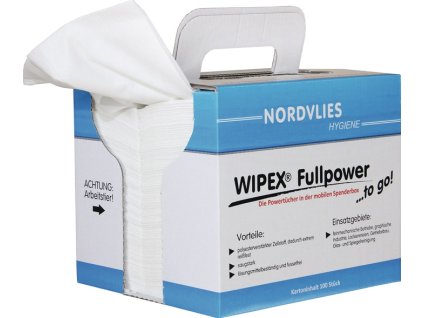 Čistiaca utierka WIPEX Fullpower "TO GO" D.cca 380 mmxŠ.cca 320 mm biela Z-skladaná WIPEX (Farba D.cca 380 mmxŠ.cca 320 mm, Veľkosť biela Z-skladaný)