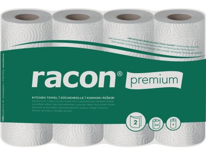 Kuchynská rolka racon® premium K-2 Š220xL250apr. mm biela 2-vrstvová, perforovaná 4 rolky / PAK RACON (Farba Š220xL250cca mm, Veľkosť biela 2-vrstvový, perforovaný 4 rolky / PAK)