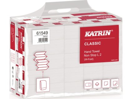 Skladaná utierka Katrin Classic L 2 2-vrstvová biela D.cca 240 mm xŠ.cca 320 mm 3000 utierok/KT ELOS (Farba 2-vrstvová biela, Veľkosť D.cca 240 mm xŠ.cca 320 mm  3000 utierok/KT)