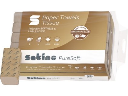 Uterákový papier Satino PureSoft 277540 2-vrstvový mäkký béžový D.cca 230 mmxŠ.cca 240 mm vhodný pre 9000469080 box WEPA (Farba 2-vrstvová mäkká béžová, Veľkosť D.cca 230 mmxŠ.cca 240 mm vhodné pre 9000469080 Kartónová krabica)