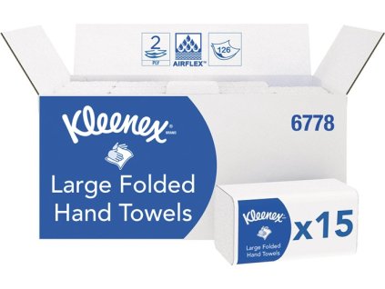 Skladané utierky KLEENEX® 6778 2-vrstvové biele D.cca 320 mmxŠ.cca 215 mm vhodné pre 9000 474 108, 9000 469 673 15 balení x 124 utierok = 1860 utierok KLEENEX (Farba 2-vrstvová biela, Veľkosť D.cca 320 mmxŠ.cca 215 mm vhodné pre 9000 474 108, 9000 469 673 15 balení x 124 utierok = 1860 utierok)