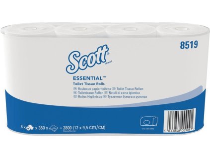Toaletný papier SCOTT® ESSENTIAL 8519 2-vrstvový, malé rolky 64 roliek po 350 listoch = 22400 listov SCOTT (Farba 2-vrstvové, malé rolky, Veľkosť 64 roliek po 350 listov = 22400 listov)