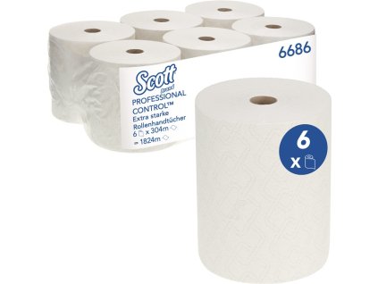 Uterák v rolke 6686 1-vrstvový, reliéfny biely D.cca 200 mmxŠ.cca 198 mm vhodný pre 9000 469 674 SCOTT (Farba 1-vrstvové, reliéfne biele, Veľkosť D.cca 200 mmxŠ.cca 198 mm vhodné pre 9000 469 674 6 RL/VE)