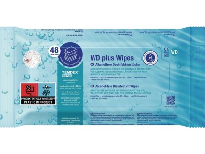 Dezinfekčné utierky TEMDEX® WD plus Wipes L300xW270aprox. mm KT=6x48 utierok RHEOSEPT (Farba D300xŠ270cca mm, Veľkosť KT=6x48 utierok)
