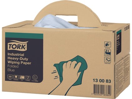 Čistiaca utierka TORK 130083 D.cca 324 mmxŠ.cca 385 mm modrá 3-vrstvová, potlačená kartón TORK (Farba D.cca 324 mmxŠ.cca 385 mm, Veľkosť modrá 3-vrstvové, reliéfne Kartónová krabica)