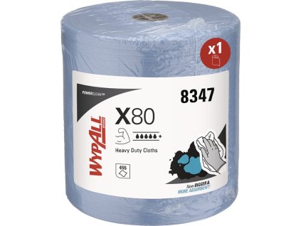 Utierka WypAll® X80 8347 D.cca 315 mmxŠ.cca 310 mm modrá 1-vrstvová rolka WYPALL (Farba D.cca 315 mmxŠ.cca 310 mm, Veľkosť modrá 1-vrstvový rolka)