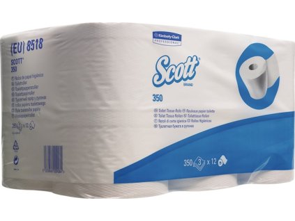 Toaletný papier Scott 8518 3-vrstvový, malé rolky 36 RL à 350 listov = 12600 listov SCOTT (Farba 3-vrstvové, malé rolky, Veľkosť 36 roliek po 350 listov = 12600 listov)