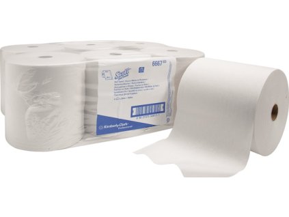 Uterák v rolke SCOTT® 6667 1-vrstvový biely L304ca.mxŠ200ca.mm vhodný pre 9000 469 674 KT = 6 roliek SCOTT (Farba 1-vrstvový biely, Veľkosť L304apr.mxŠ200apr.mm vhodné pre 9000 469 674 KT = 6 roliek)