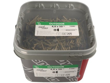 Fasádna skrutka s povrchovou úpravou AR C4  (Farba D4xL50mm, Veľkosť bronzová skrutka/hlava čierna)