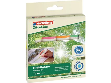Zvýrazňovač 24 EcoLine Neónové farby žltá/oranžová/ružová/svetlozelená Šírka čiary 2-5 mm (Farba Neónové farby žltá/oranžová/ružová/svetlozelená, Veľkosť Šírka čiary 2-5 mm)