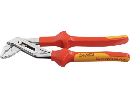 Kliešte inštalatérske  Dĺžka 250 mm Šírka upnutia 6-44 mm chrómovaný VDE (Farba Dĺžka 250 mm Šírka upnutia 6-44 mm, Veľkosť chrómovaný VDE)