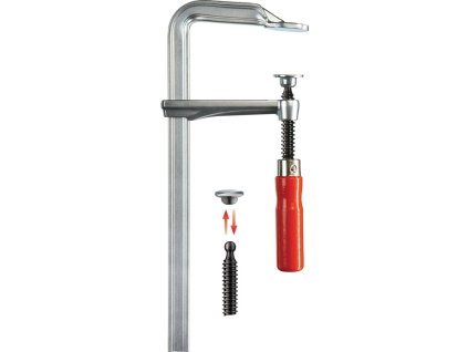 Celonerezová skrutková svorka GZ Upínacia šírka 1250 mm Výstupok 120 mm Drevená rukoväť (Farba Šírka upnutia 1250 mm Výstupok 120 mm, Veľkosť Drevená rukoväť)