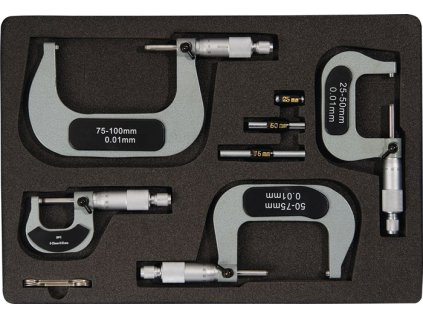 Sada strmeňových mikrometrov DIN 863/1 0-100 mm  (Farba 0-100 mm, Veľkosť DIN 863/1 0-100 mm  DIN 863/1 0-100 mm)