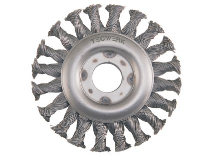 Okrúhla kefa TECWERK (Farba Ø 115 mm hrúbka drôtu 0,5 mm, Veľkosť Oceľ 12 mm 12500 min-¹)