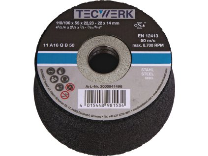 Brúsny kotúč 110/100 mm TECWERK (Farba 110/100 mm, Veľkosť Oceľ a liata oceľ 24 Otvor 22,23 mm)